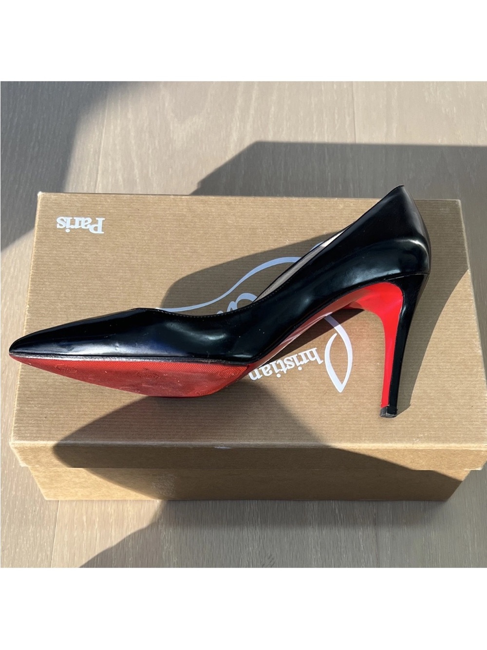 Christian Louboutin Black Patent Calf Leather Pigalle 85 Pump EU 38.5 - Picture 5 of 13